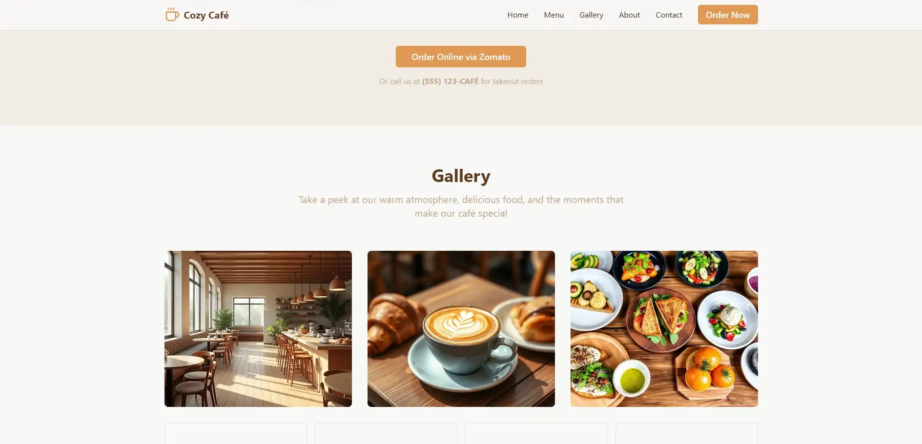 CozyCafe Branding & Web Platform highlight 2