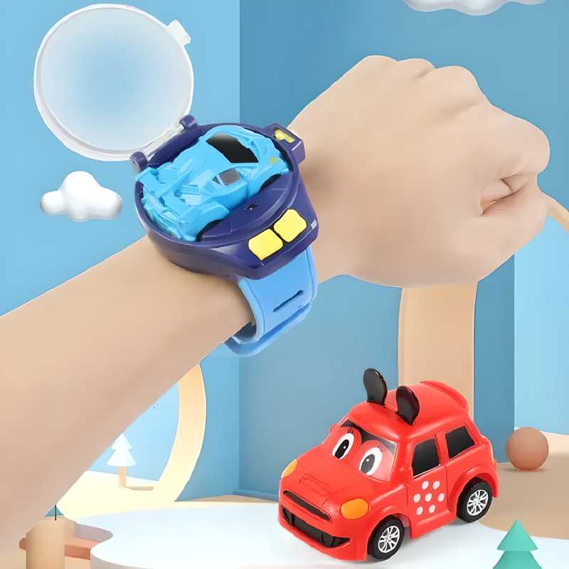 Speed Up Car Cartoon Mini Watch | USB Rechargeable Remote Control Toy | Wrist Racing Car for Kids