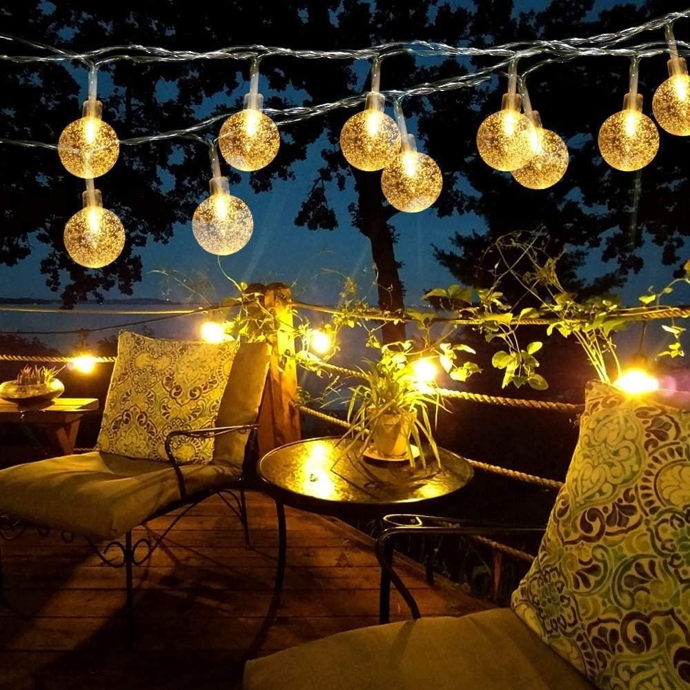 16 LED Crystal Ball String Lights – Bright, Warm Yellow Decorative Lights for Diwali, Christmas, Events & Home Decor (3.5M)