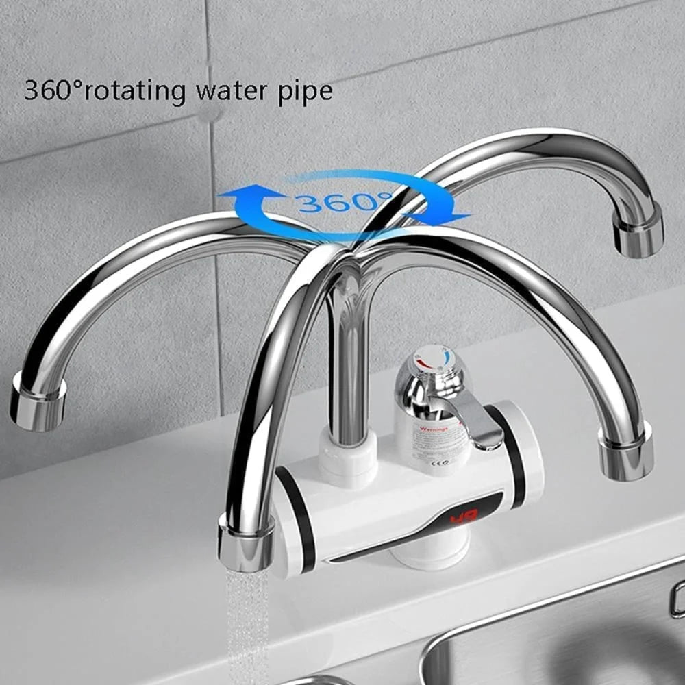 Electric Faucet Instant Hot Water Heater Tap – 3000W Fast Heating, 360° Rotating Design, Dual-Use for Kitchen & Bathroom, ISI Certified