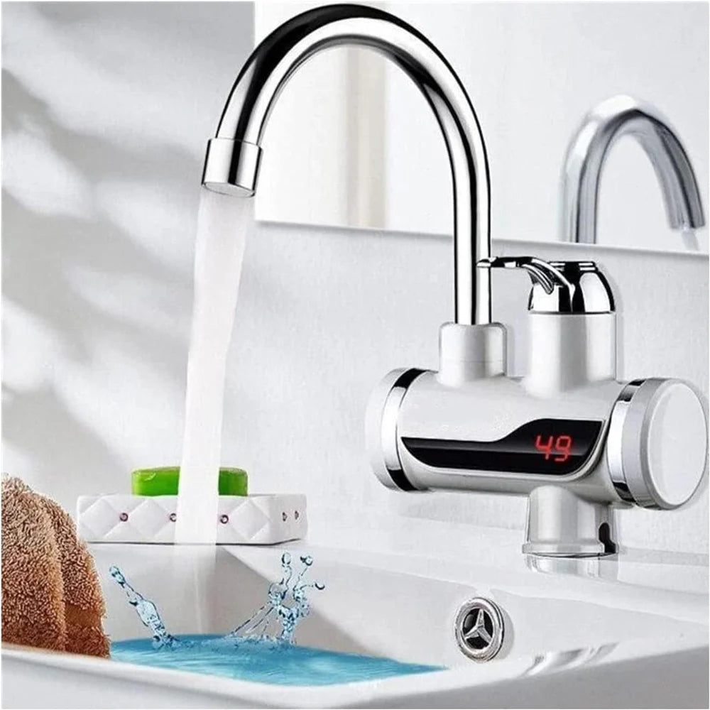 Electric Faucet Instant Hot Water Heater Tap – 3000W Fast Heating, 360° Rotating Design, Dual-Use for Kitchen & Bathroom, ISI Certified