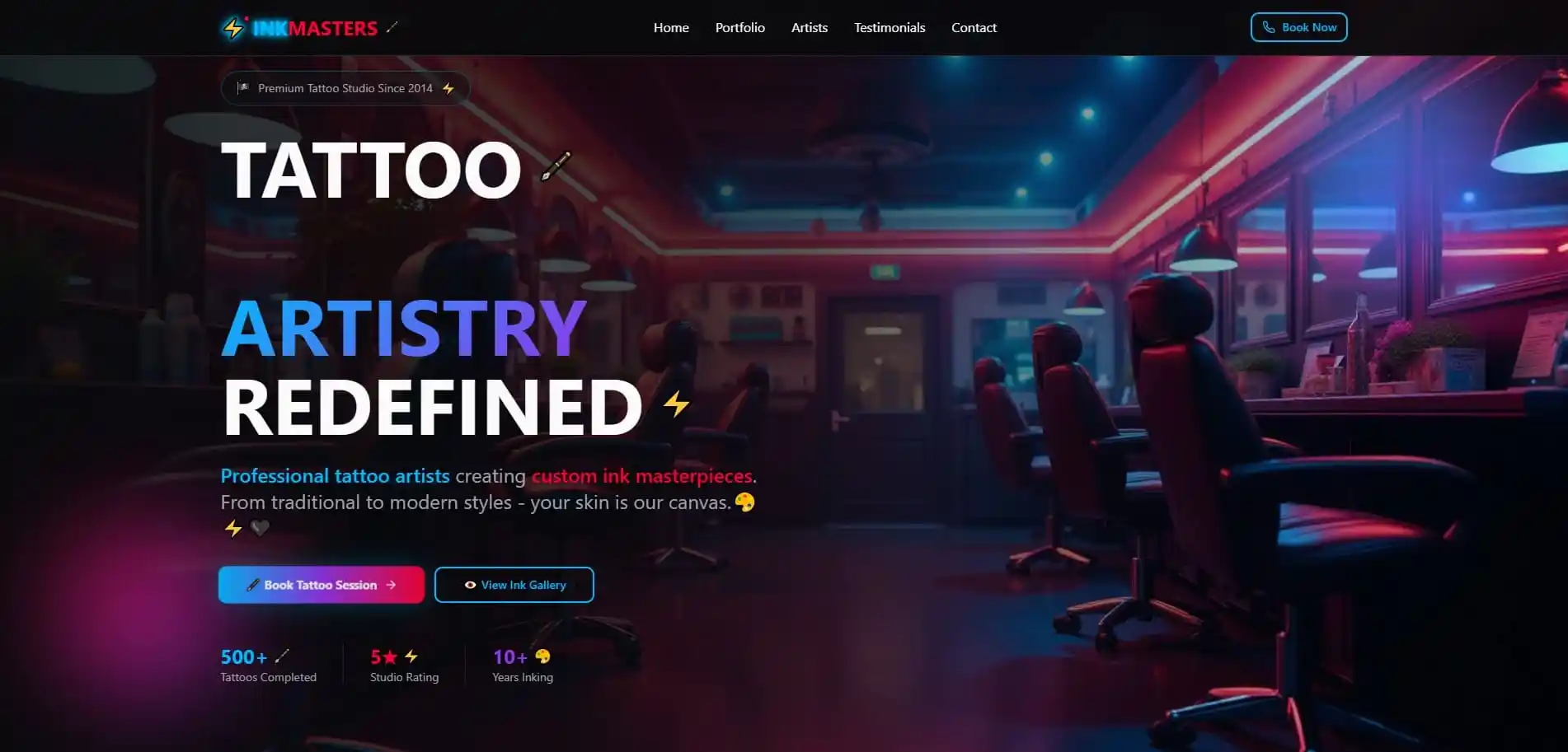 Neon Tattoo Site portfolio item by TheUniPick
